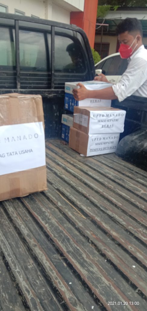 UPTD Manado Bantu Korban Bencana Manado