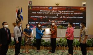 Kemenkumham Sulut Serahkan Hak Cipta Mars UNPI