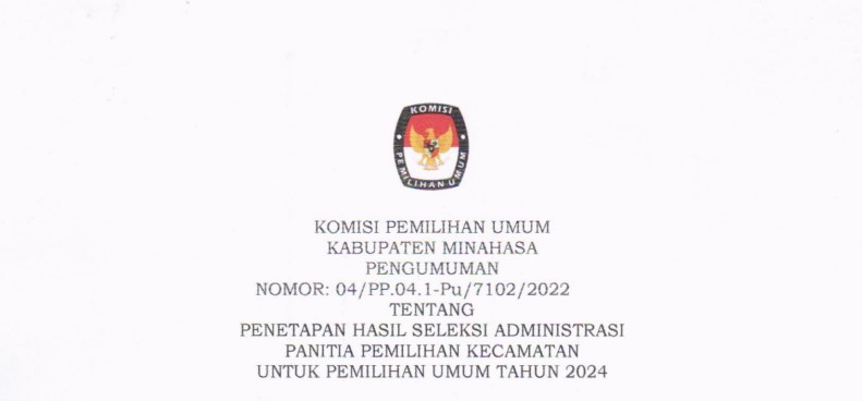 Pengumuman PPK Minahasa