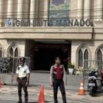 Patroli Rayon Satuan Samapta Polresta Manado Mantapkan Keamanan dengan Giat Paja Somat di Gereja Katedral