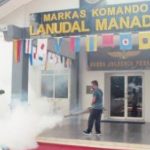 Menghadapi Musim Penghujan dan Mencegah Penyebaran Demam Berdarah, Lanudal Manado laksanakan Pembersihan Lingkungan Dan Fogging Area